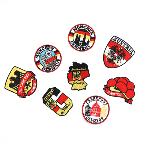 Custom Logo Embroidery Patches Iron on Countries Tourist Souvenir Embroidered Patch for Hat Clothing