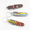 Custom Logo 11 in 1 Multi Functional Knife Souvenir Mini Folding Pocket Knife Keychain