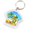 Wholesale Custom Logo Tourist Souvenir T-shirt Shaped Transparent Acrylic Keychains for Photo
