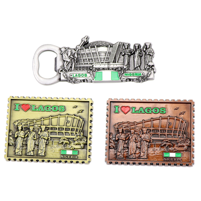 Custom Design Nigeria Souvenir Tourist Decoration Metal Refrigerator Fridge Magnet
