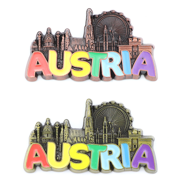 Customised Design Country Austria Vienna Souvenir Metal Refrigerator Fridge Magnets
