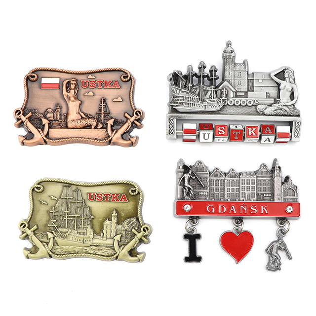 Factory Direct Supply Custom Design Zinc Alloy Poland Souvenir Metal Fridge Magnets