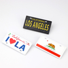 Wholesale Custom Embossed Logo Metal Los Angeles City Souvenir Car License Plates Fridge Magnets