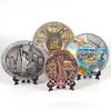 Custom Logo Zinc Alloy Antique Foil Metal Souvenir Plate 3D Embossed Souvenir Plate