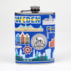 Custom Logo Digital Printing Souvenir Gifts Leather Stainless Steel Hip Flask