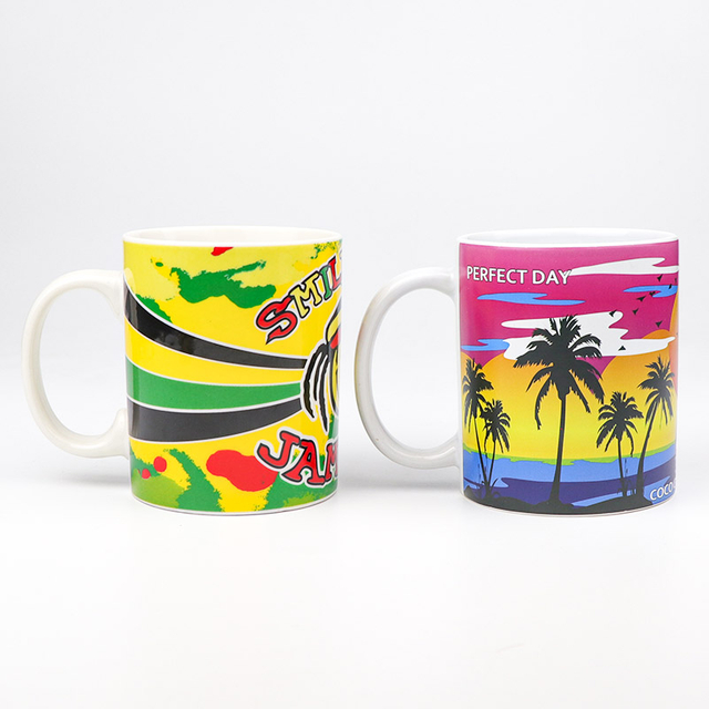 Customized Logo Beach Souvenir Ceramic Cup Coffee Mug with Handle