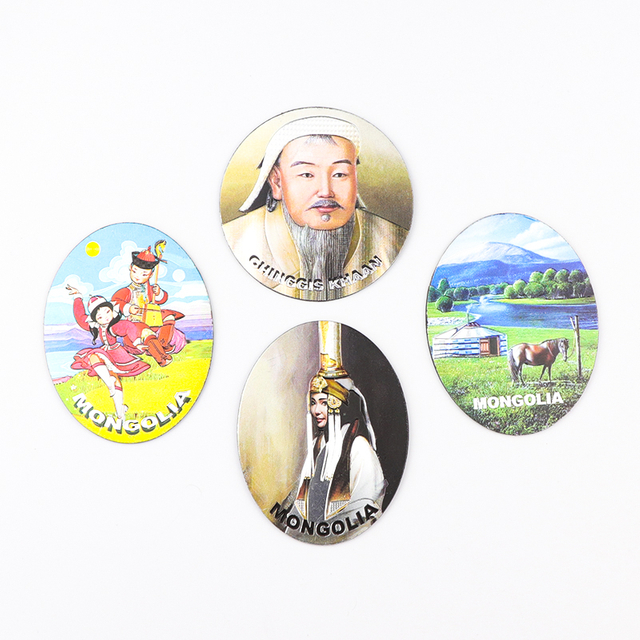 Customized Design Mongolia Souvenir Aluminum Foil Refrigerator Fridge Magnet