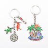 Custom Logo Design Beach Keychain Island Souvenir Enamel Metal Key Chain for Gift Shops Wholesalers