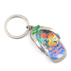 Customized Logo Epoxy Slipper Flip Flop Shaped Beach Souvenir Keyring Metal Beer Bottle Opener Keychain