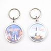 Custom Logo Souvenir Blank Clear Transparent Round Acrylic Keychain Key Charms