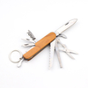 Custom Logo 11 in 1 Multi Pocket Knife Souvenir Wood Knife Keychain