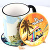 Custom Logo Printed Coaster Beach Souvenir Round Tea Paper Coasters for Drinks