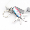 Custom logo Foldable Multi Functional Mini Folding Pocket 4 in 1 Knife Keychain