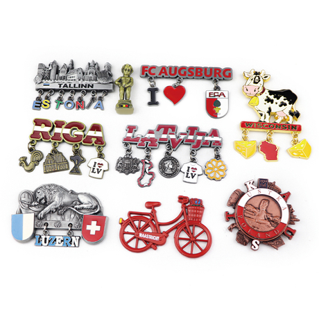 Factory Supplier ODM OEM Custom Countries City Tourism Souvenir Fridge Magnet with Pendant