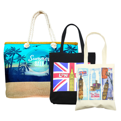 Wholesale Custom Printed Logo Reusable Shopping Bags Tourist Souvenir Canvas Tote Bags