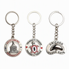 Factory Custom Logo 3D City Souvenir Key Chain Metal Rotating Spinning Keychain