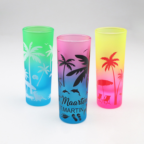 Customized Laser Logo Printing Tequila Shot Glass Summer Beach Tourist Souvenir Shot Glasses