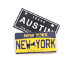 Custom Design Logo Zinc Alloy New York Austin Souvenir Metal License Plate Fridge Magnet