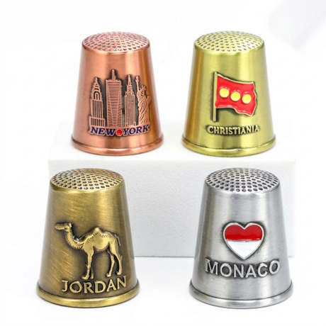 Customized Made Logo Collectible Tourist Metal Decoration Souvenir Thimble