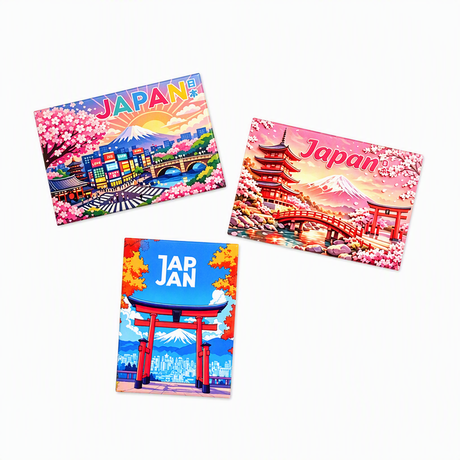 Wholesale Custom Logo Printing Japan Cities Souvenir Metal Tinplate Tin Board Fridge Magnet