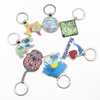 Factory Custom Logo Foil Printing Countries City Travel Souvenir Gift Metal Keychain Keyring