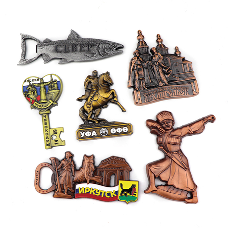 Factory Custom Design Antique Zinc Alloy Metal Tourism Russia Building Landmark Souvenir Fridge Magnet