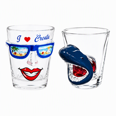 Personalized Custom Logo Scenic Stylish Croatia Tourist Souvenir 3D Sunglasses Shot Glass Cups