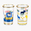 Custom Logo Denmark Sweden Scandinavia Souvenir Frosted Trumpet Shot Glass with Rim