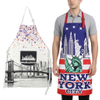 Wholesale Custom Logo Kitchen Bib Apron New York Landmark Travel Souvenir Polyester Aprons
