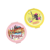Custom Logo PU Leather Compact Mirror Paris Tourist Souvenir Folding Pocket Mirror