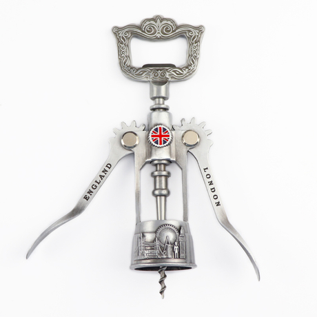 Custom Logo City Tourist Souvenir Metal Bottle Wing Corkscrew Wine Opener