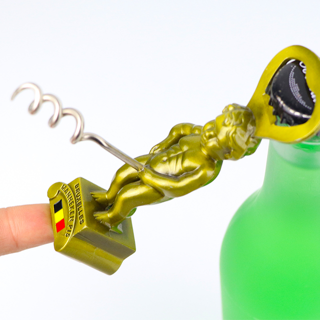 Personalized Custom Logo Belgium Souvenir Corkscrew Wine Bottle Opener