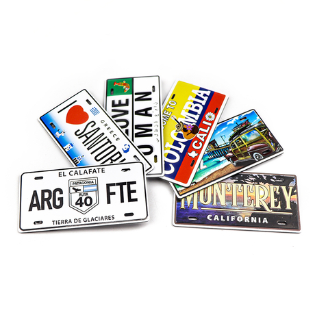 Wholesale Custom Made Fridge Magnet Aluminum Mini Car License Plate Magnet Souvenir