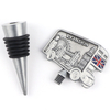 Custom Logo Zinc Alloy Metal Engravable Decorative Souvenir Cork Vacuum Bottle Wine Stoppers