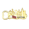 Custom Your Design Logo Zinc Alloy Metal Qatar Souvenir Fridge Magnet Bottle Opener