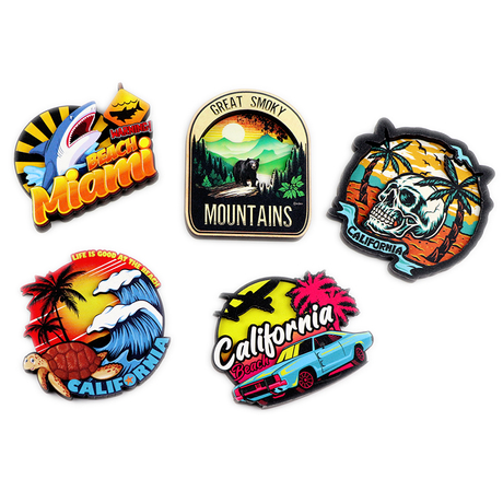 Custom Logo Printed Wood Souvenir Refrigerator Magnet 3d Foil Epoxy MDF Wooden Fridge Magnet