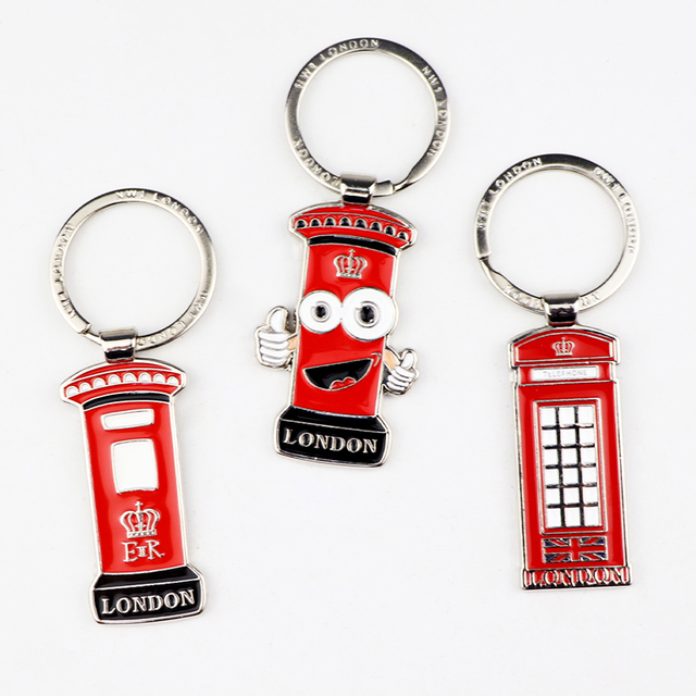 Factory Customized Design Zinc Alloy London Souvenir Metal Key Chain London Keychain