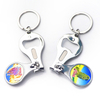 Custom Logo Epoxy Foil Printed Beach Travel Souvenir Bottle Opener Nail Clipper Keychain