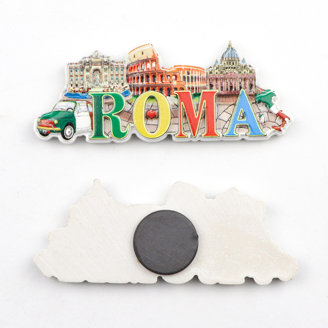 Customised Design Italy Rome Tourist Souvenir Magnet 3d Resin Refrigerator Magnets for Fridge Decor