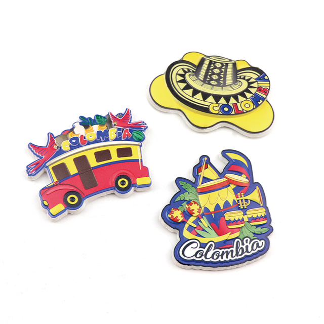 Custom Logo Design Countries City Souvenir Magnet Colombia 3d Resin Fridge Magnet for Gifts Shop Wholesaler