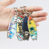 Customised Logo Surfboard Shape Key Chain Beach Souvenir Metal Bottle Opener Surf Keychain