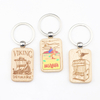 Personalized Custom Printed Laser Logo Australia Souvenir Wooden Keychain Wood Keyring