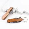 Custom Logo 11 in 1 Multi Pocket Knife Souvenir Wood Knife Keychain