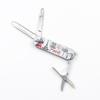 Customised Logo Stainless Steel Souvenir 3 in 1 Multitool Function Mini Pocket Knife Keychain
