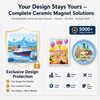 Personalized Custom UV Printed Logo 3D Tourism City Souvenir Plate Shaped Ceramic Fridge Magnet