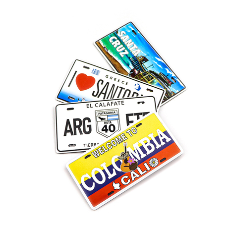 Wholesale Custom Logo Countries Cities Tourist Souvenir Aluminum Car License Plate Fridge Magnet