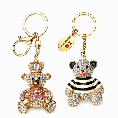 Custom Rhinestone Keychain Personalized Design Luxury Souvenir Gifts Metal Keyring Key Chain