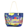 Custom Logo Shopping Bag Reusable City Landscape Souvenir Bag Polyester Canvas Tote Bag