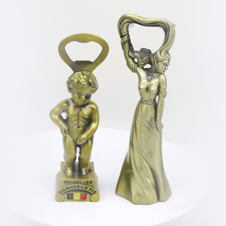 Factory Custom Design Belgium Souvenir Mini Metal Figurine Statue with Opener