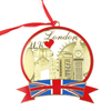 Custom Logo Souvenir Gifts Gold Silver Brass Christmas Tree Ornaments for Hanging Decoration